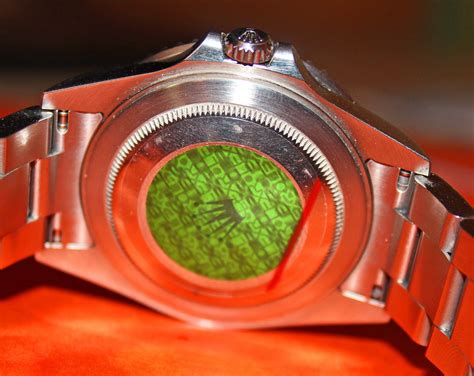 green rolex sticker|green hologram sticker on caseback.